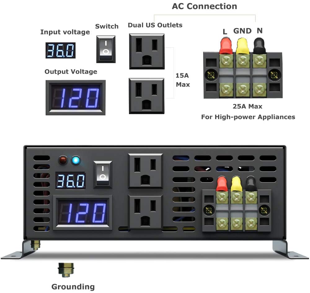Off Grid Onda Sinusoidale Pura - Pure Sine Wave Inverter 5000W 48V 220V recensione e prezzo