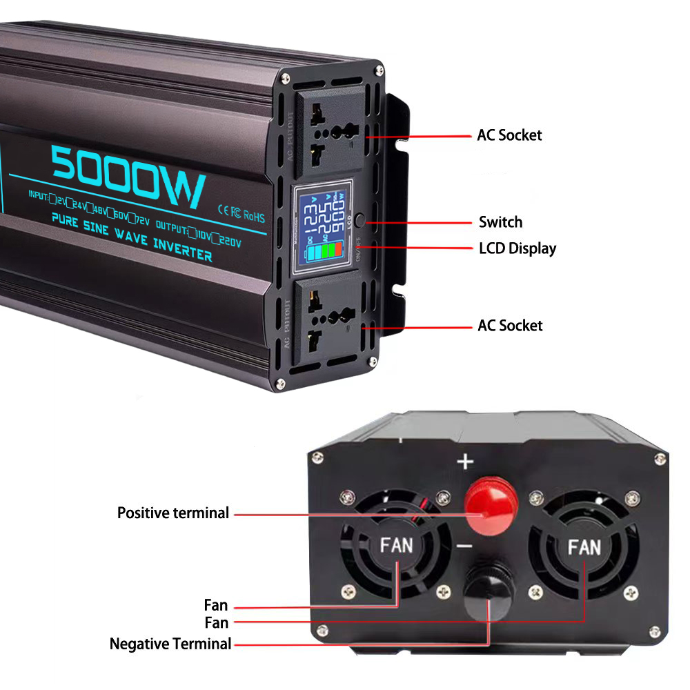 Inverter a onda sinusoidale pu - Pure Sine Wave Inverter 5000W 48V 220V recensione e prezzo